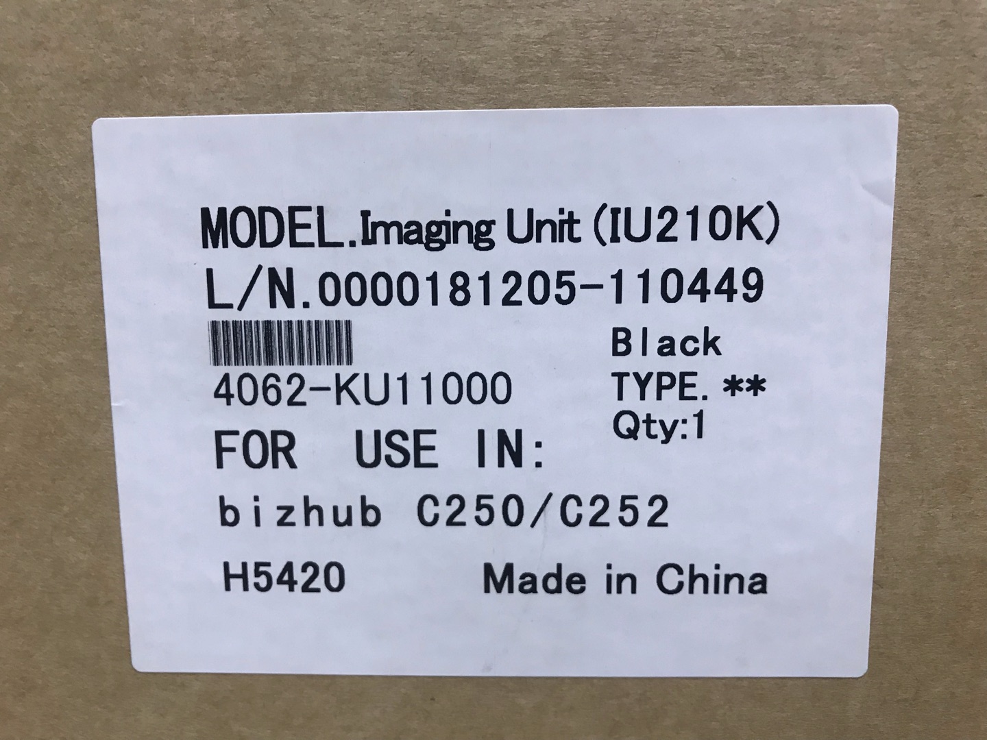 Image Unit Black Konica Minolta Bizhub C250/ C252/ C250p/ C252p (IU 210K). Фото №12