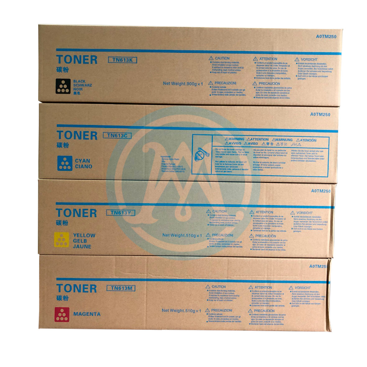 Тонер-картридж CMYK комплект для Konica Minolta Bizhub С452/ С552/ С652 (TN 613) (A0TM150 - A0TM450). Фото №4